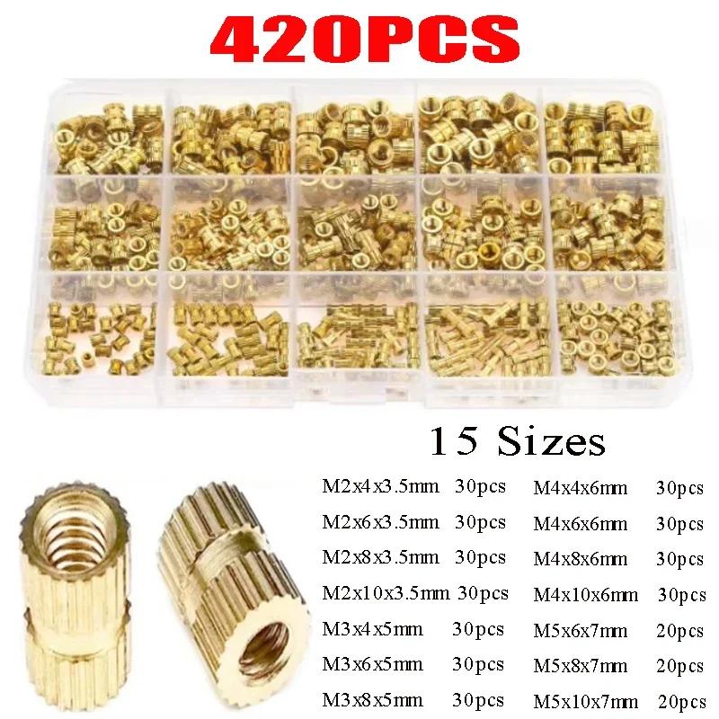 M2-M10 Knurled Brass Inserts Kit - Hot Melt Threaded Nuts for 3D Printing & DIY Embedment