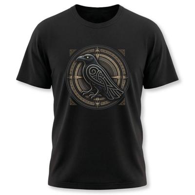 Norse Raven T-Shirt | Viking Knotwork Graphic Print Unisex Tee Shirt Design