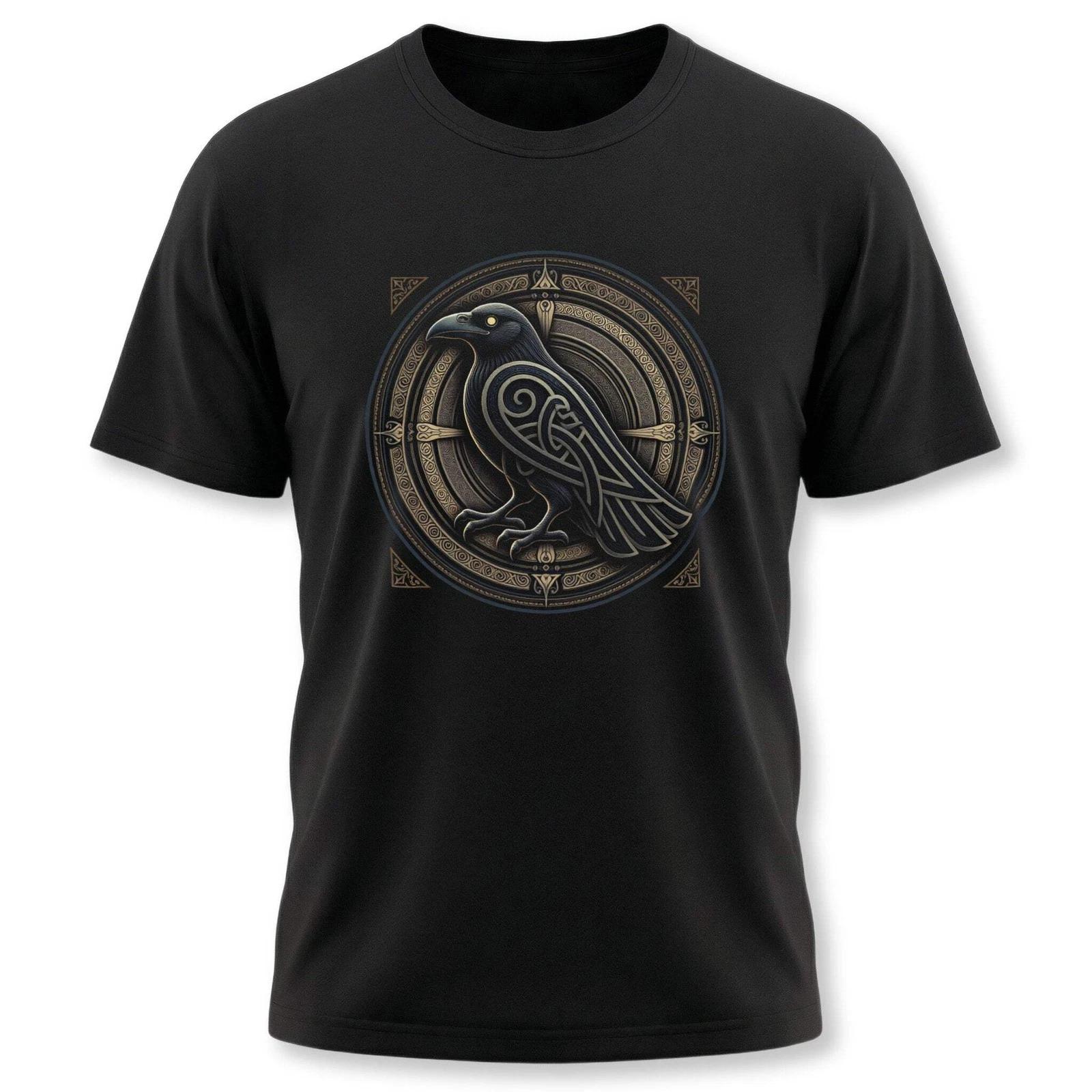 Norse Raven T-Shirt | Viking Knotwork Graphic Print Unisex Tee Shirt Design XXXL
