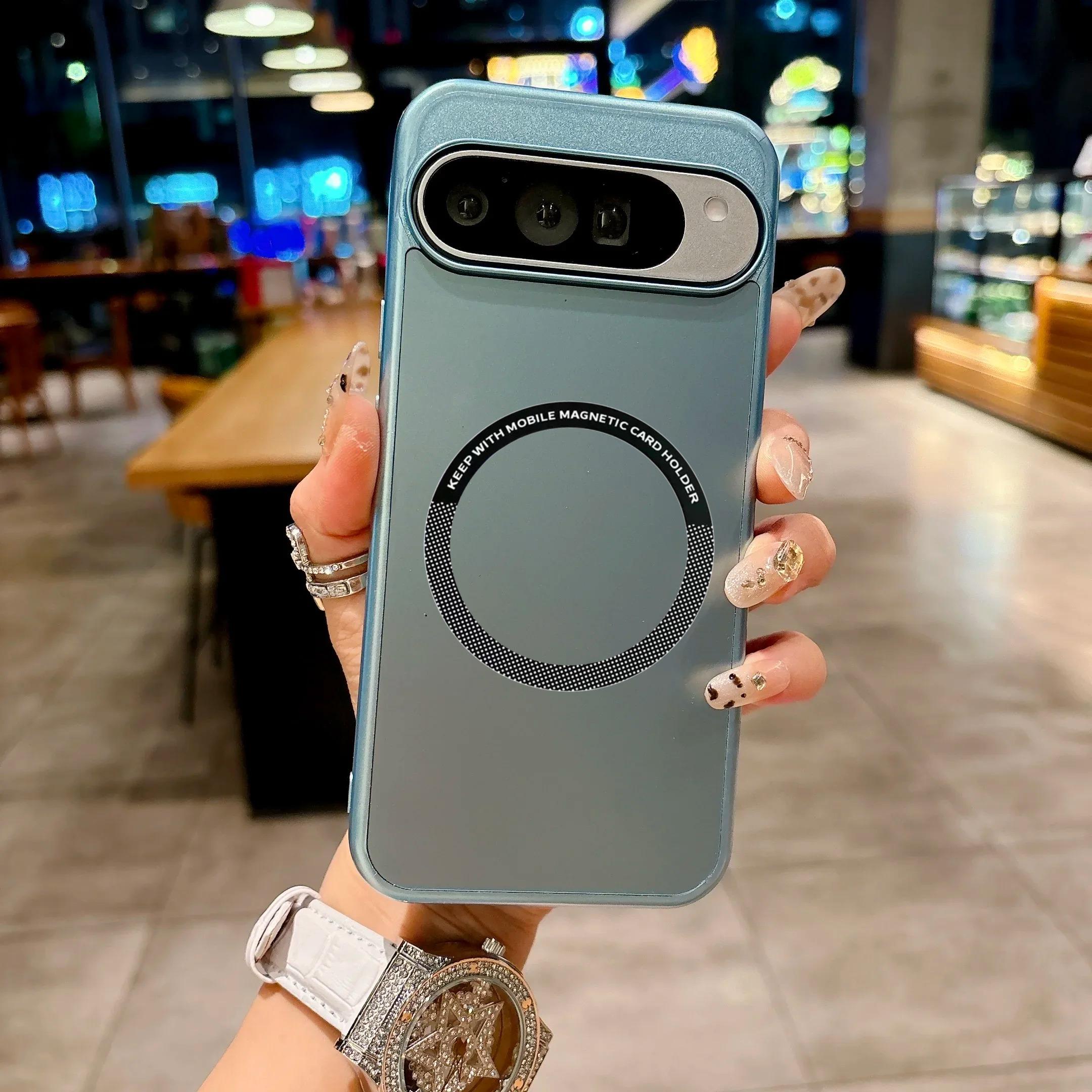 

Magnetic Charging Pure Color PC Phone Case For Google Pixel 10 9 Pro XL 8 7 A Pro Full-pack Shockproof Protect Back Cover Google Pixel 7