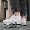 4 Wheel Dual-Use Roller Skates Retractable Wheels Racing Roller Shoes Children's Shoes with Wheels Speed Skate Skateboard Shoes