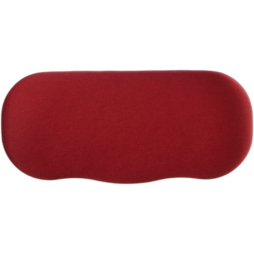 

Stylish hard case for eyeglasses, metal case with spring closure, fabric and cushioned sponge exterior, red, model 2118-02