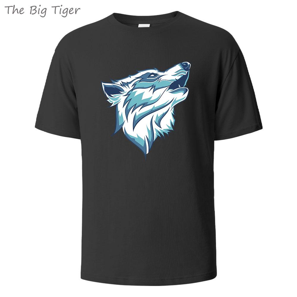 WolfPaint Classic Cotton T Shirt Breathable Round Neck Casual Unisex Tee Minimalist Short Sleeve Top Everyday Wear Mens Tshirt