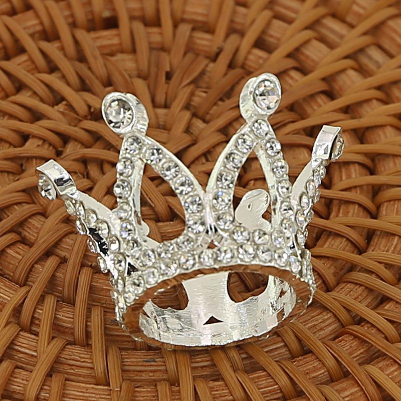 Birthday cake love decoration ornaments flowers decoration mini crown alloy rhinestone children's headdress bouquet