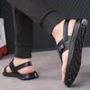 TUINANLE Neue Herren Rutschfeste Ledersandalen Offene Zehen Weiche Sommer Strand Pantoffeln für Herren Outdoor Lässige Bequeme Sandalen