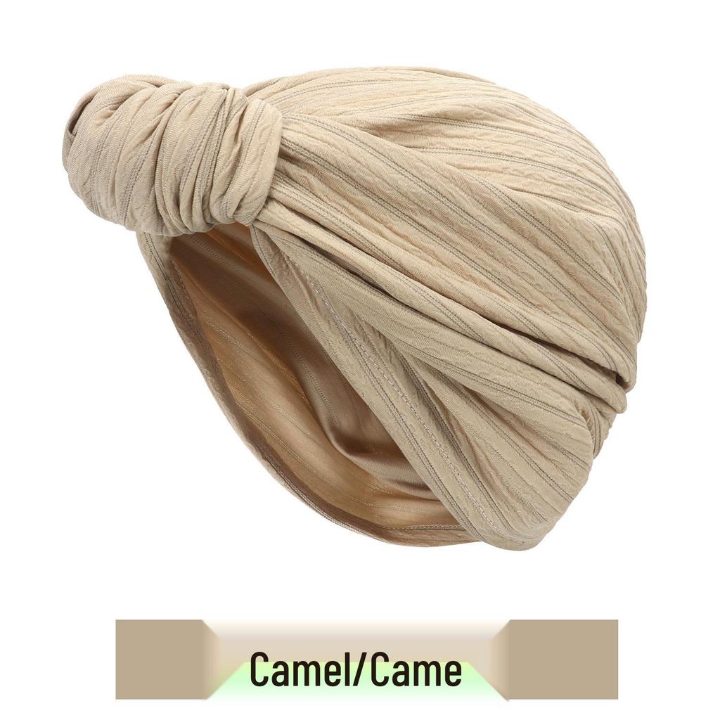 Silver Thread Knotted Headscarf Hat: 2022 Autumn/Winter European & American Fashion.
