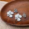 Fashion Retro Niche Exaggerated Temperament Retro Earrings Gold Two Flowers Splicing Earrings Girl Girlfriend