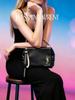 Lady pearl pendant shoulder bag, black chain shoulder bag, square bag