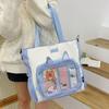 Zipper Transparent Crossbody Bag Cat Ear Shoulder Bag Portable Transparent Itabag  Women
