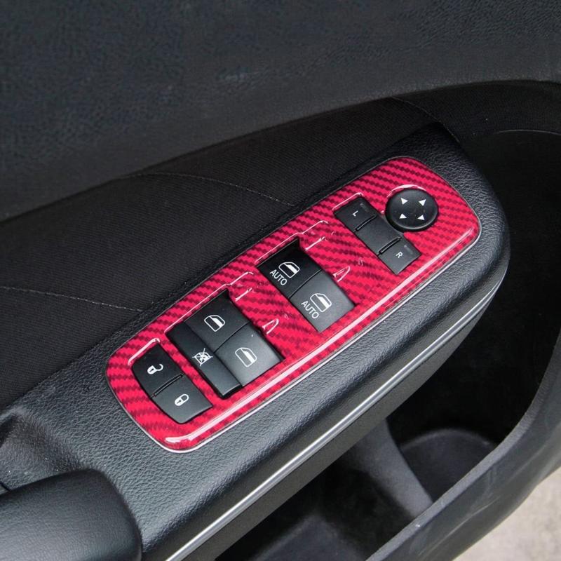 Carbon Fiber Window Lift Trim Switch Panel Cover Trim Automobile Replacement