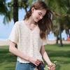 Betu Women's Sweet Hollow-Out Knit Short-Sleeve Top