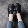 Autumn New Retro Handmade Genuine Leather Casual Soft Round Toe Women Flat for Adult Women Elegant Style