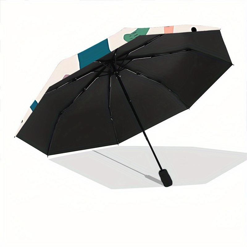 1pc Cat Pattern Automatic Open 8-Rib Windproof Umbrella, Travel & Commuting, Suitable for All Seasons