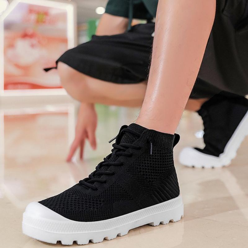 2025 New Women's Platform Boots Fashion Lace-up High Top Socks Boots Comfortable Non-slip Casual Shoes Designer Women's Shoes