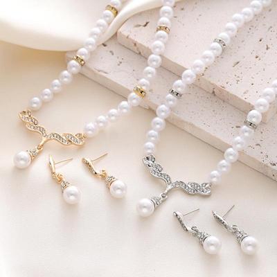 Collana da Sposa con Ali d'Angelo di Diamanti e Perle in Stile Coreano