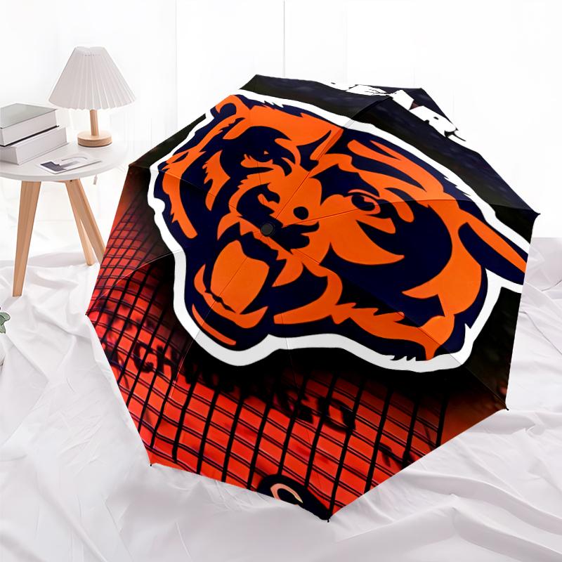 Printed Chicago Bears logo Folding Umbrella,Outdoor,Leisure,And Travel Umbrella,Durable Umbrella Fabric,Birthday And Holiday Gift