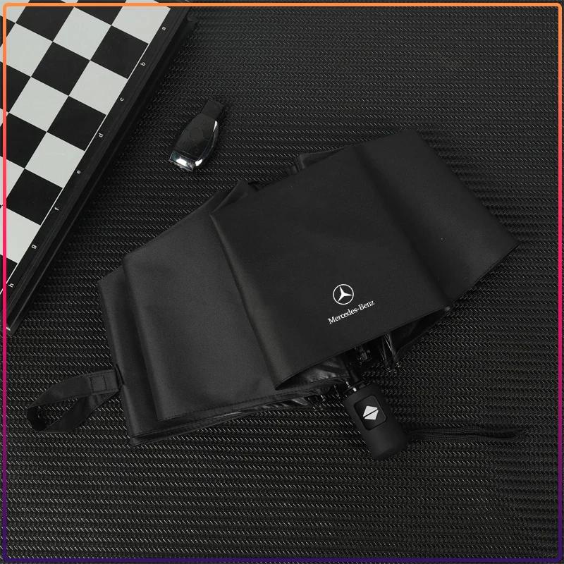 AABCI1 Windproof Automatic Threefolding Umbrella Car Logo Business Umbrella Caps For Mercedes Benz AMG W204 W213 W205 W211 W212 W176