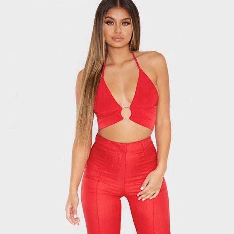 2025 Summer Sexy Leopard Halter Neck Lace-Up Sleeveless Vest