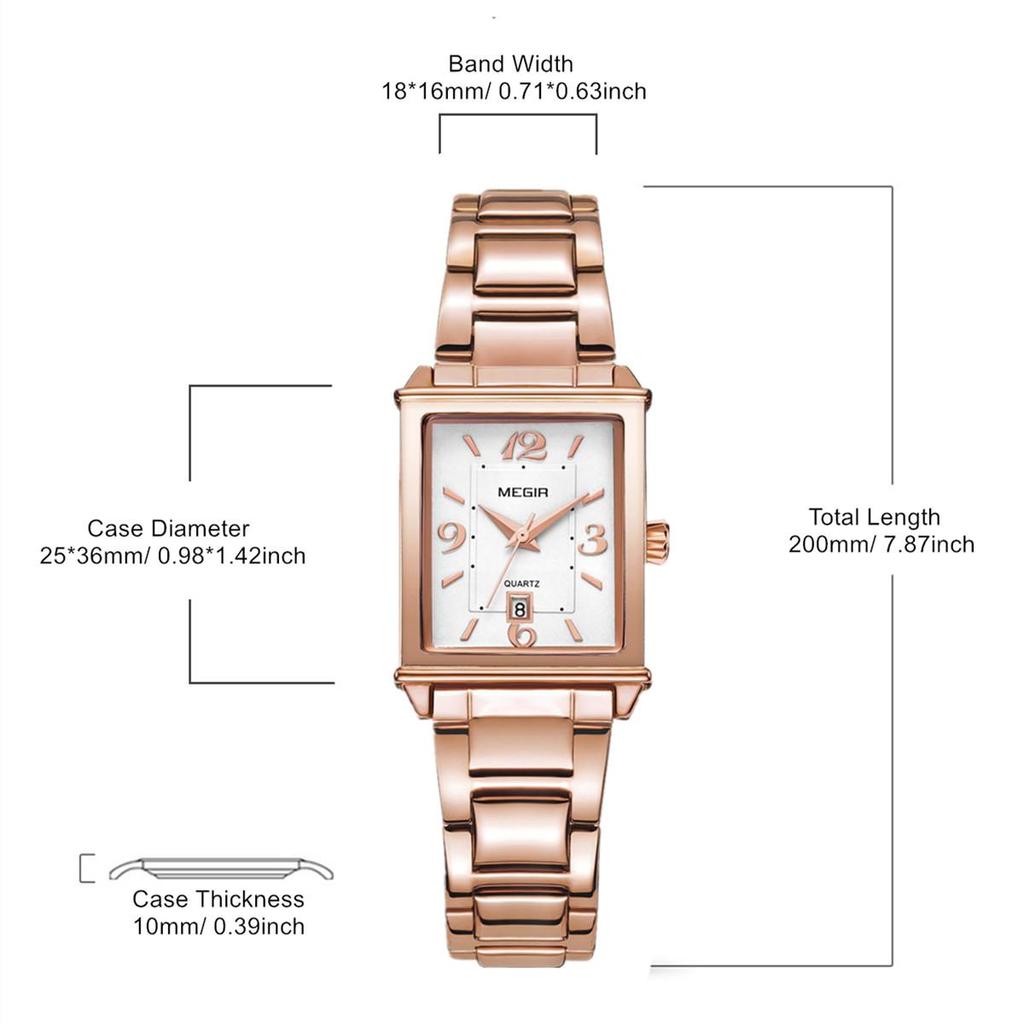 Megir Ladies Watches Rose Gold Luxury Women Bracelet Watch for Lovers Fashion Girl Quartz Wristwatch Clock Relogio Feminino 1079