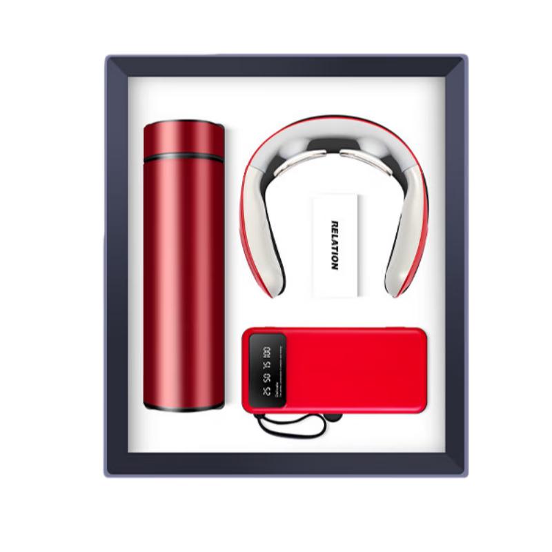 Luxury Smart Gift Set: Vacuum Flask, Cervical Massager & Power Bank