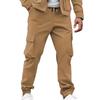 Men's Solid Color Loose Pocket Work Trousers Men's Casual Fashion Work Trousers