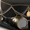 Dark Top Hat Steampunk Goggles Style Top Hat With Metal Chain Gothic Themed Cosplay Costume Accessories