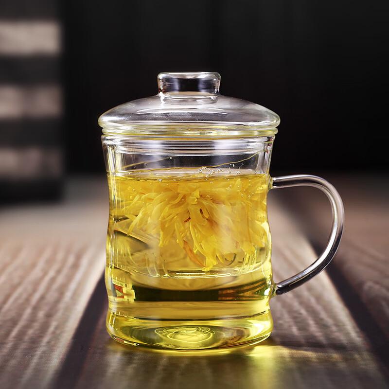 Bamboo Section Glass Filter Tea Cup