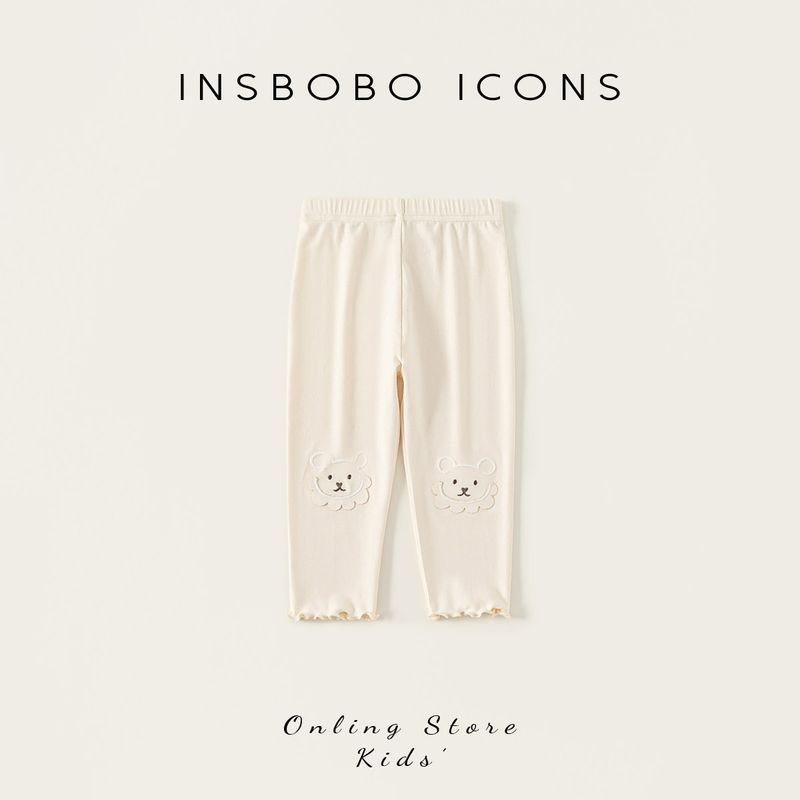 Insbobo Girls Pants Autumn 2025 New Autumn Style Girls Leggings Baby Casual Pants Children s Pants Rice White 100