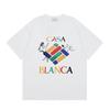 Casablanca American-style Loose Short-sleeved Shirt White C55