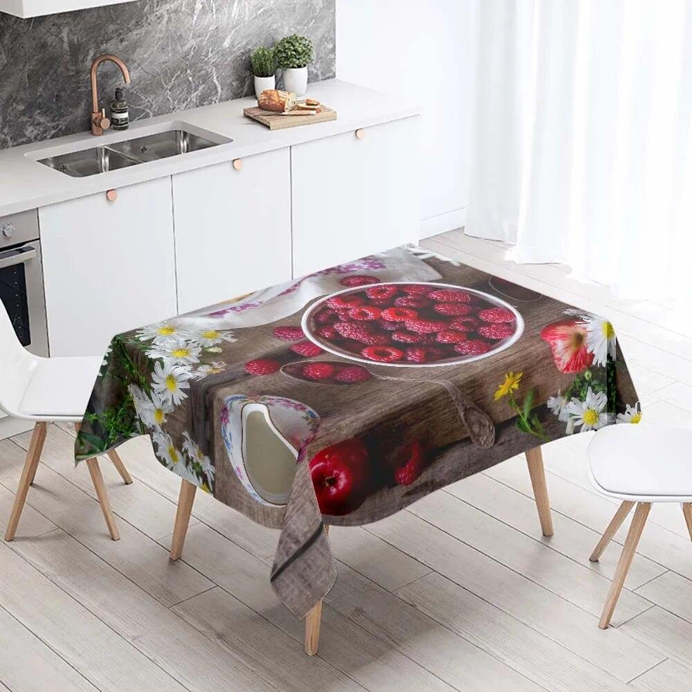Gourmet Petit Cake Tablecloth Waterproof Rectangular  Wedding Party Decoration Restaurant Kitchen Home