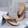 New Snake Pattern Flip-flops Men's Summer Outer Wear Pinch Slippers, Non-slip Soft Bot Wear-resistant Beach Sandals