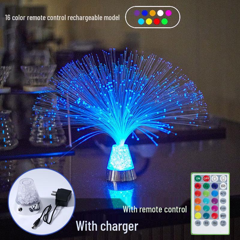 Colorful Fiber Optic Starry Night Bedside Lamp for Bedroom Ambiance