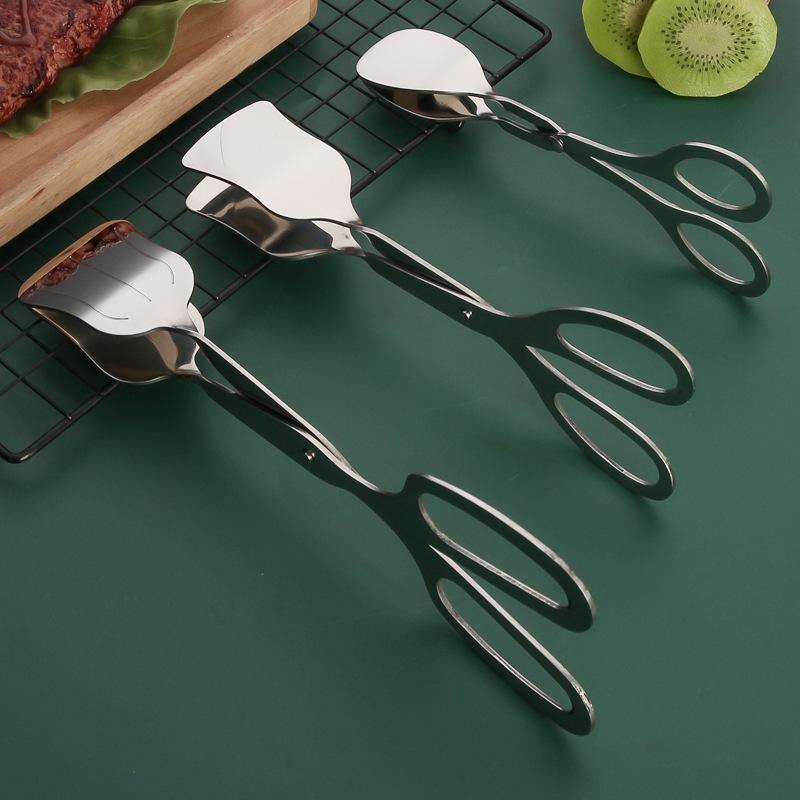 3pcs, Stainless Steel Table Tongs  Multipurpose Thickened Scissor type Food Tongs Easy to Clean  Suitable for Buffets, Kitchen Food Tongs