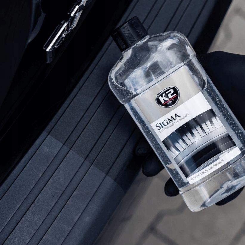 K2 Sigma Żel Płyn Do Nabłyszczania Pielęgnacji Opon Gumy 0,5L + Gąbka