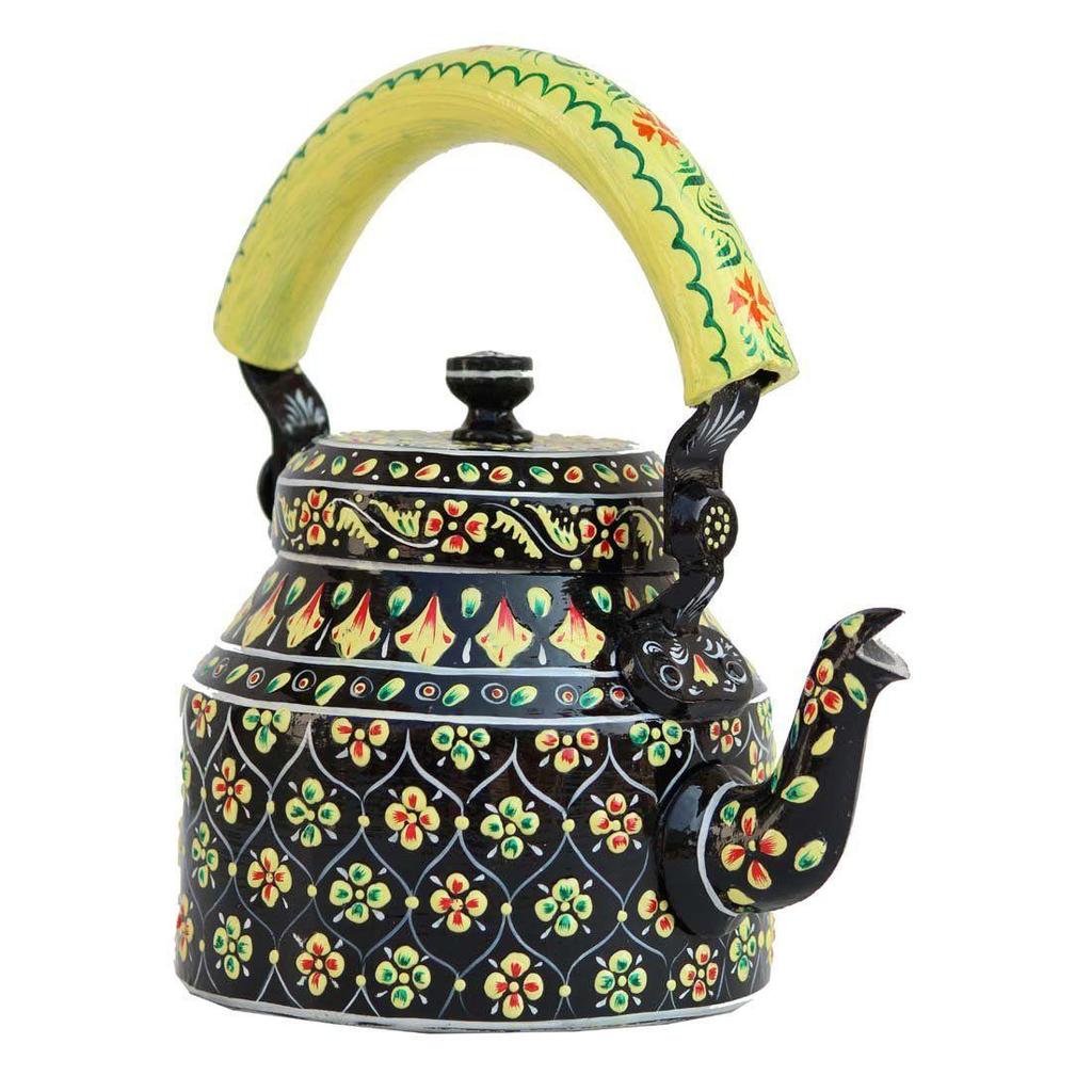 Handpainted Designer Aluminium Kettle For Tea/Coffee,Home Décor Diwali Gift Purpose, Capacity 1L,