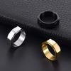 Men's Rotating Octagon Ring Carved Titanium Steel Gothic Punk Jewelry Adjustable Spinner Band Alternative Style Ready To Ship