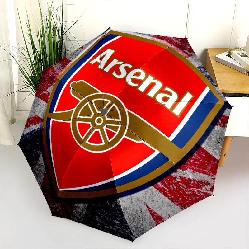 Arsenal Football Club mönster, automatiskt hopfällbart paraply, bärbar och hopfällbar design, 8 revben, en julklapp eller födelsedagspresent.