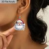Christmas Gift Acrylic Women Fashion Drop Earrings, Rustic Santa Claus Shape Design Earrings Jewelry for Women's Daily Wear and Holiday Party Wear