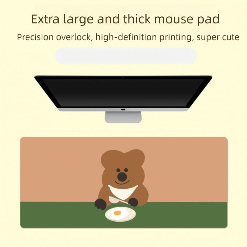 30*80cm Roztomilá podložka na stůl s potiskem medvídka, podložka do herní místnosti, studovny, extra silná protiskluzová podložka odolná proti opotřebení, kreslená podložka pod myš pro notebook