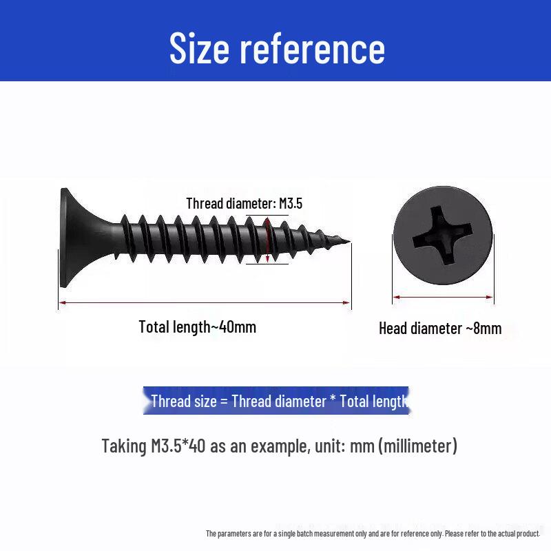 Black Hardened Flat Head Drywall Self-Tapping Screws