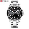 CURREN 8388 Men's Large Dial Calendar Waterproof Business Steel Band Watch