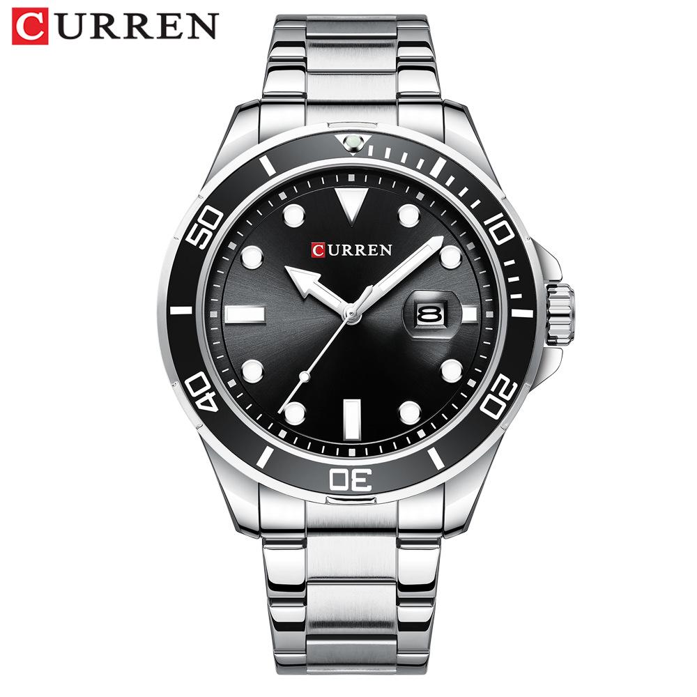 CURREN 8388 Men's Large Dial Calendar Waterproof Business Steel Band Watch