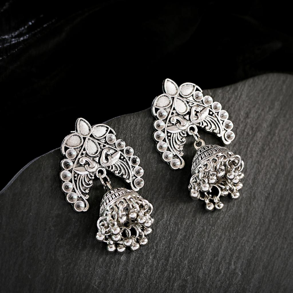 Indisk Jhumka Gypsy Zircon Boho Vintage Etnisk Dame Øredobber Hul Hengende Øredobber For Kvinner boucle d’oreille 2020