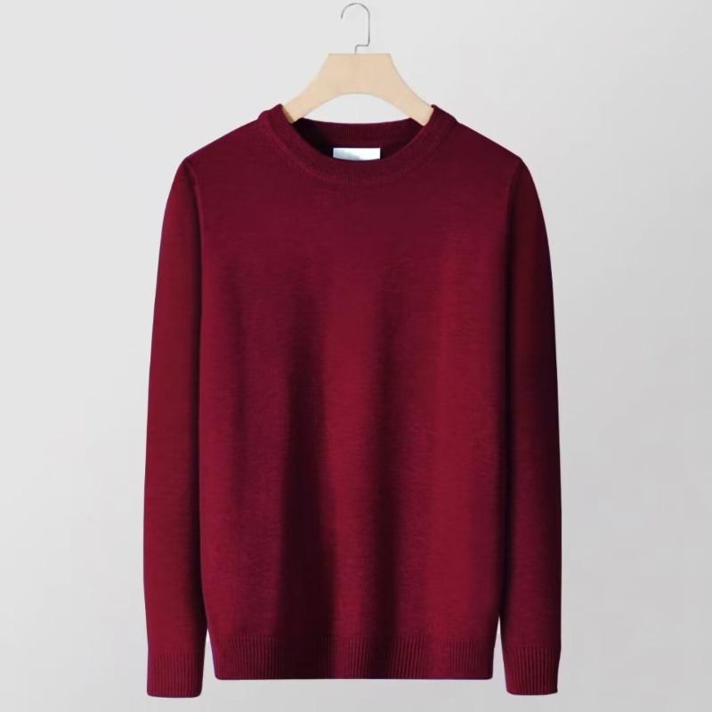 Men's Round Neck Long-Sleeve Knitted Sweater – Business Casual Top
