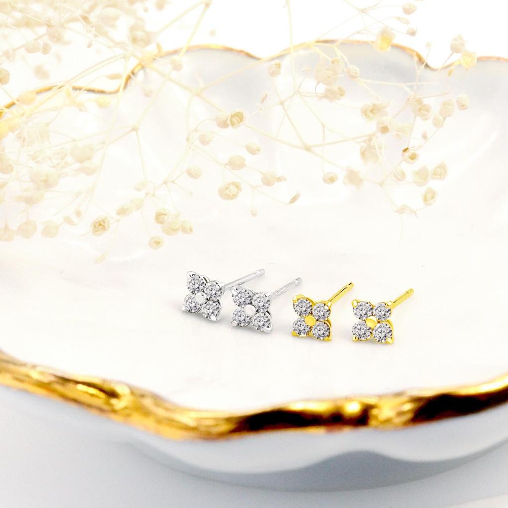 Lala Christie Diamond 4 Flower 18K Earrings, 0.3ct Total, Stones, Design, Gold, le56-0012-yg