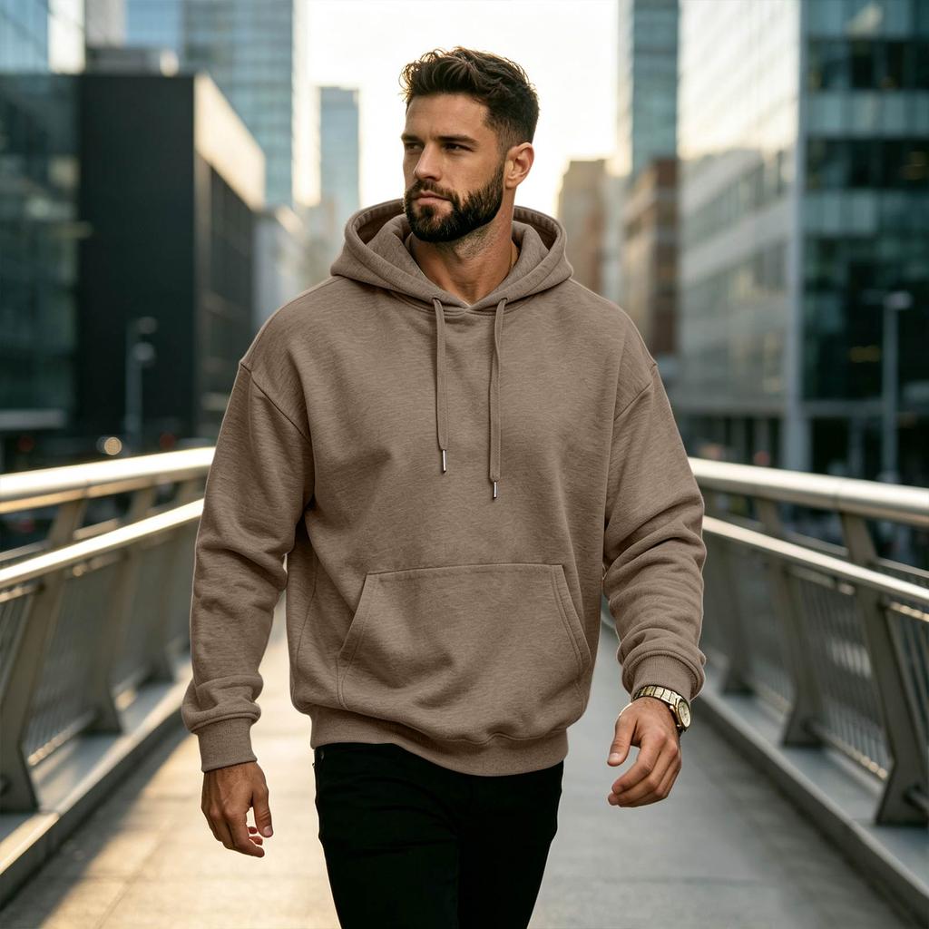 Men's Long Sleeve Hooded Sweatshirt Casual Pullover