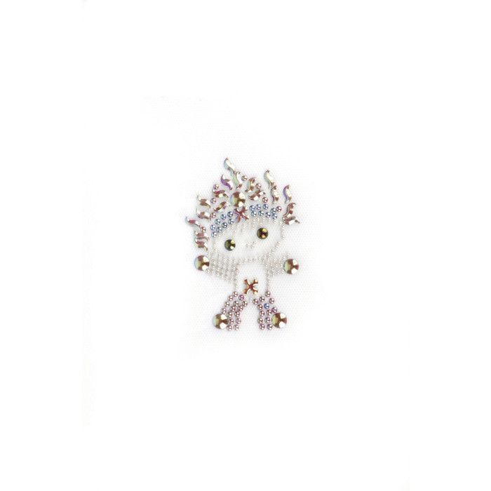 Ki-Sign - Transfert thermocollant clou et strass Manga Rose 9x6 cm