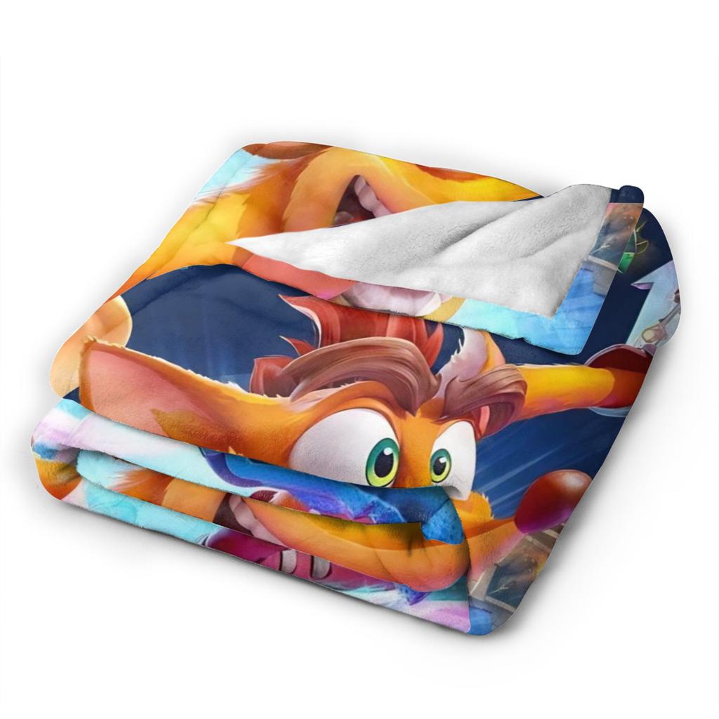 Crashs Bandicoots Blankets Soft Fluffy Plush Throw Blanket For Children Bedroom Flannel Bedspread Bed Cover