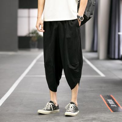 Men Harajuku Harem Pants Mens Summer Cotton Linen Joggers Pants Male Vintage Chinese Style Sweatpants Fashions