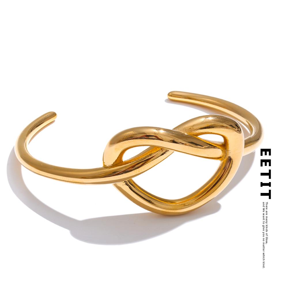 

Eetit Fashion Stainless Steel Heart Cuff Bracelet Bangle Metal Texture High Quality Minimalist Attractive Jewelry 2025 Gift